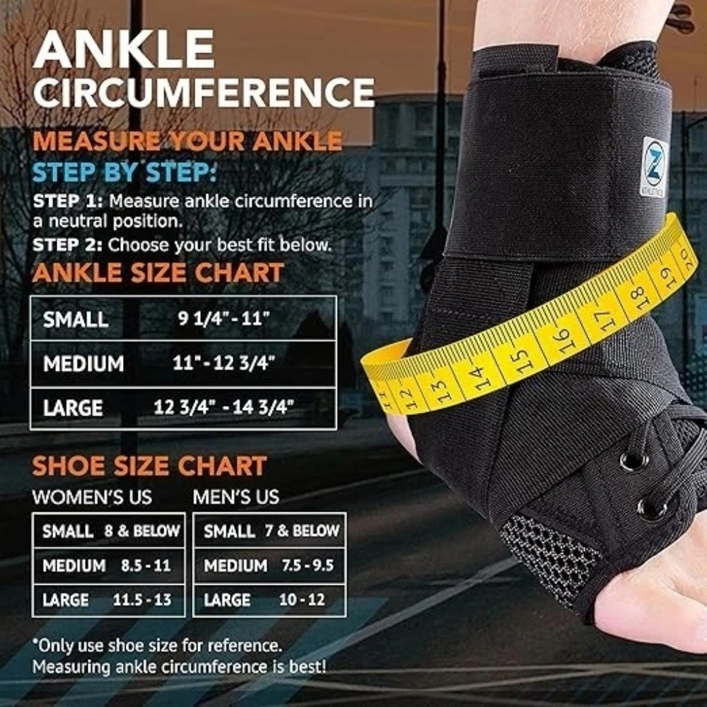 Zenith Ankle Brace Lace up Adjustable Support – for Sports, Injury Size Large - Picture 2 of 10